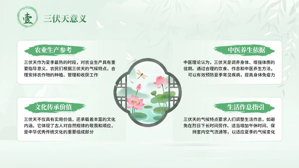 绿色中国风三伏天养生指南PPT模板