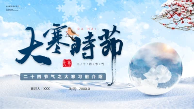 大寒时节冬雪通用PPT模板