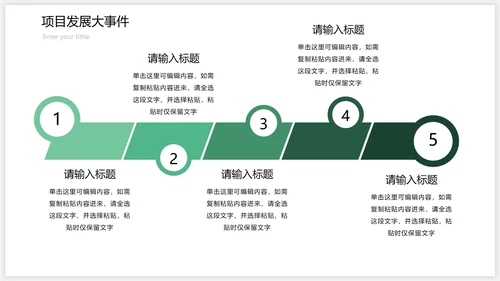 绿色流程时间轴关系图PPT模板