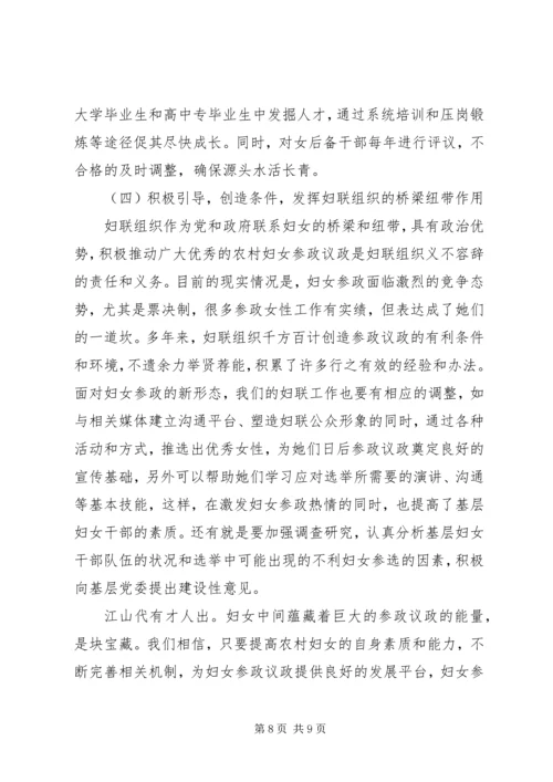 农村妇女参政议政意识分析思考.docx