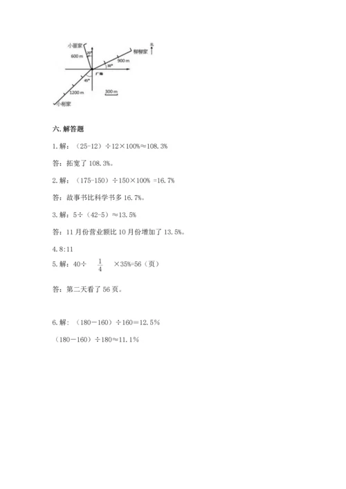 小学数学六年级上册期末测试卷及参考答案（精练）.docx