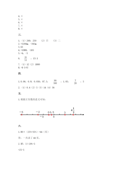 小学数学六年级下册竞赛试题（各地真题）.docx