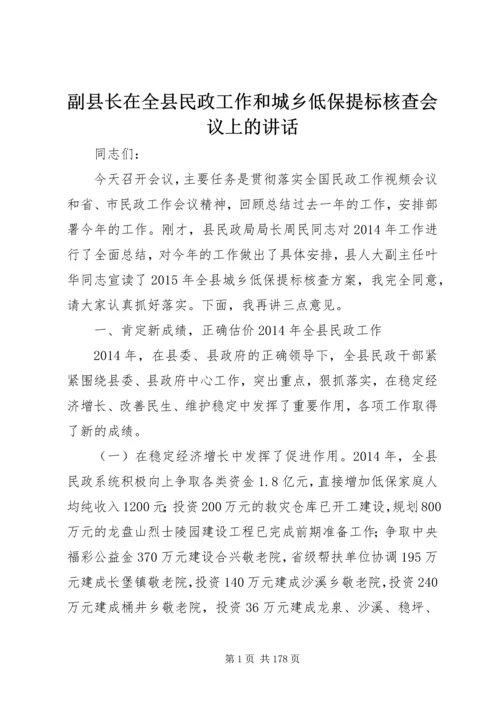 副县长在全县民政工作和城乡低保提标核查会议上的讲话.docx