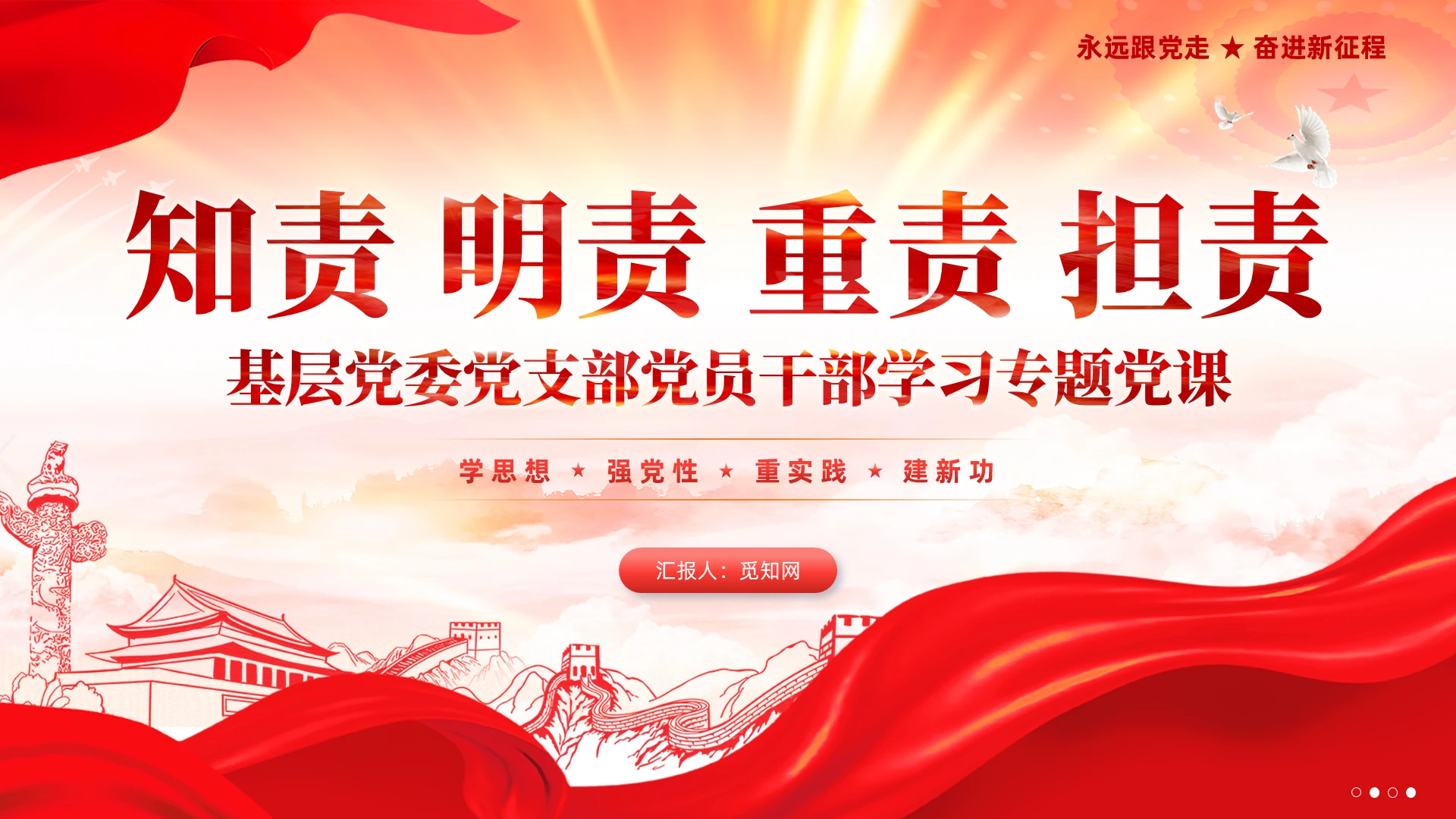 红色党建知责明责重责担责党员干部党课ppt党建党课党政