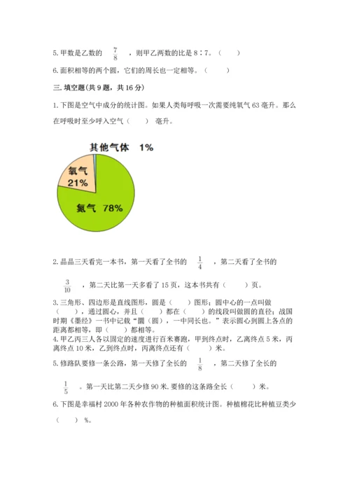小学六年级上册数学期末测试卷（易错题）word版.docx