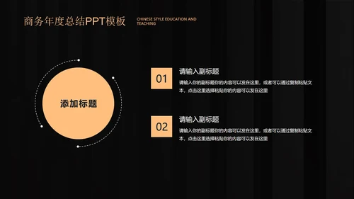 黑色商务风年度总结PPT模板