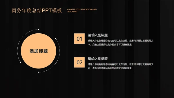 黑色商务风年度总结PPT模板