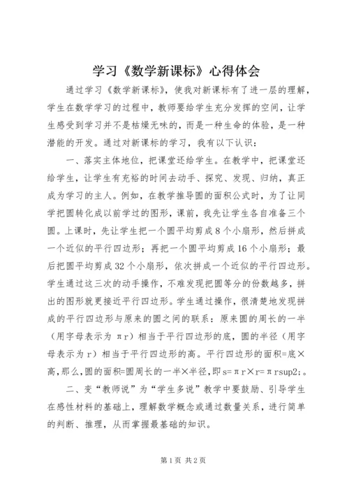 学习《数学新课标》心得体会.docx