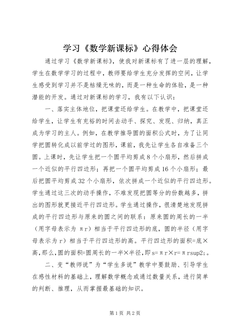 学习《数学新课标》心得体会.docx