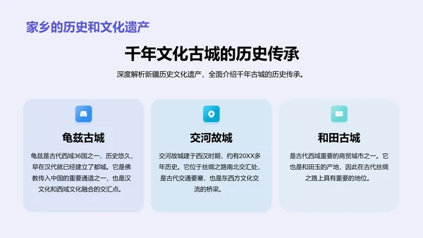 紫色现代商务新疆印象之旅PPT模板
