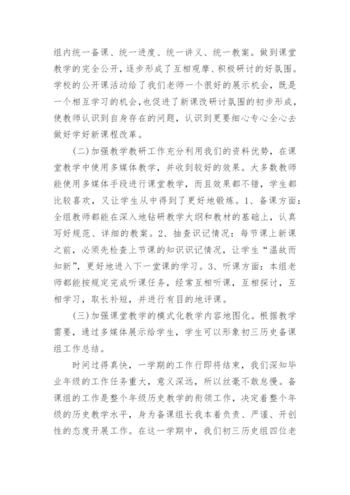 初三历史备课组工作总结.docx