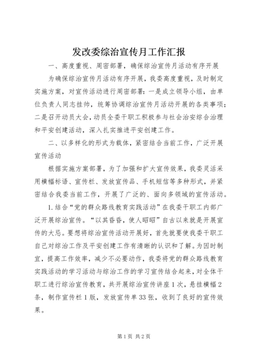 发改委综治宣传月工作汇报.docx