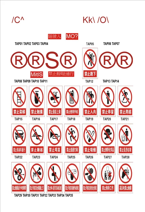 安全作业常用的禁止标志图片
