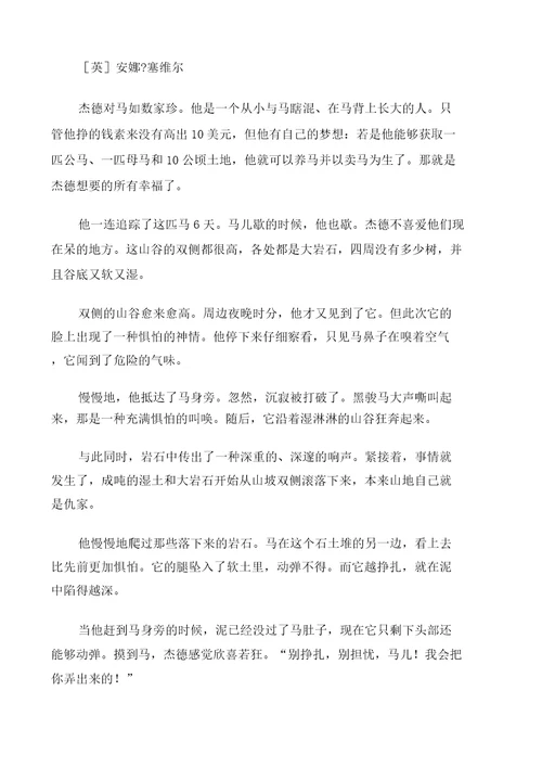 黑骏马阅读答案2