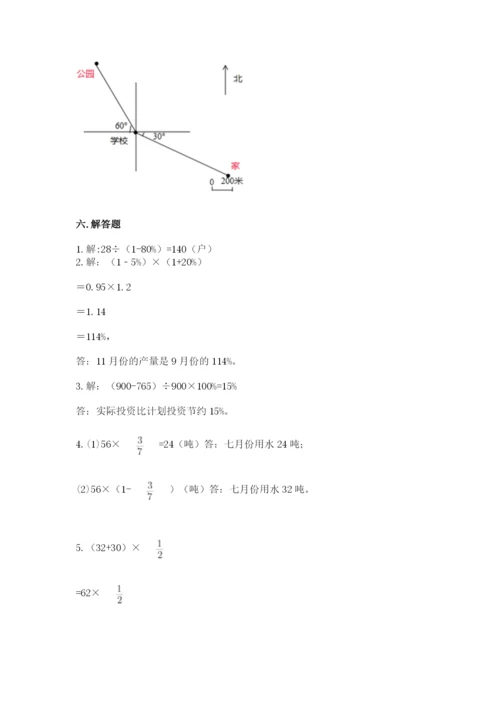 人教版小学六年级上册数学期末测试卷带下载答案.docx