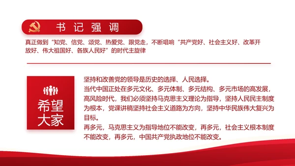 红色党政机关领导干部工作汇报动态PPT模板