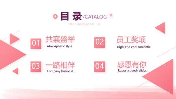 粉色创意公司1周年庆ppt模板活动策划方案