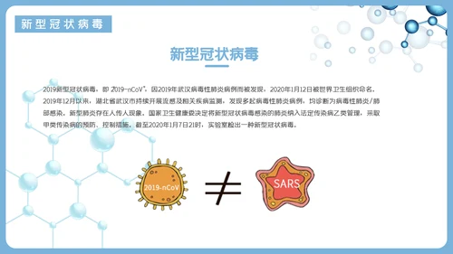 新冠病毒防护知识科普PPT课件模板