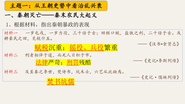 第三单元 秦汉时期：统一多民族封建国家的建立和巩固  单元复习课件