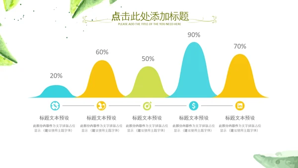 水彩清新绿叶教师说课教育教学课件PPT模板