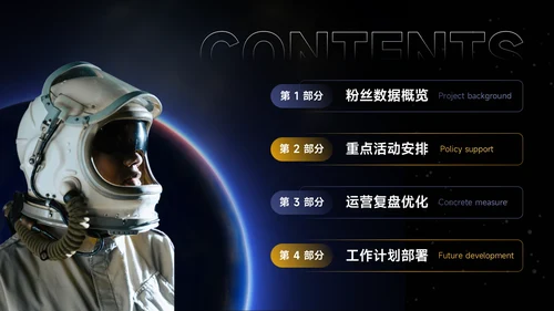 蓝色暗色大气新媒体运营报告PPT模板