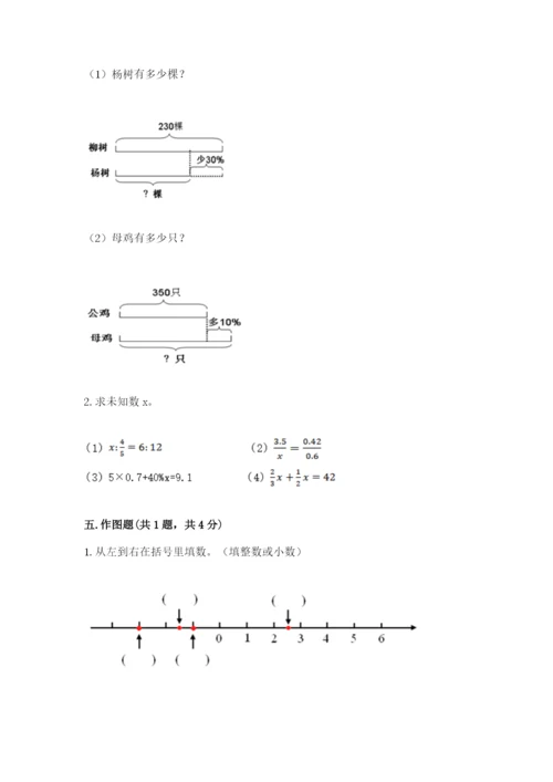 重庆市沙坪坝区六年级下册数学期末测试卷精品带答案.docx