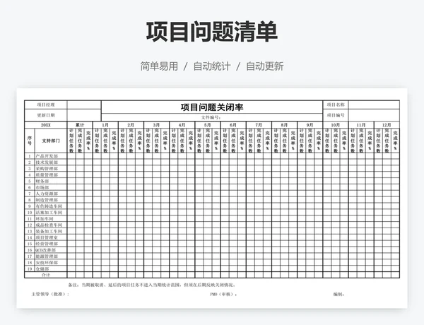 项目问题清单