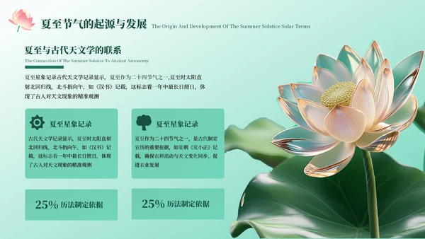 绿色中国风夏至节气PPT模板