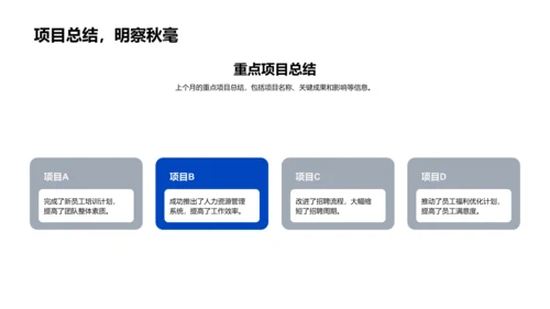 团队月度工作总结报告PPT模板
