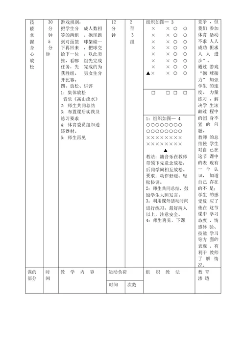 初中体育前滚翻教案