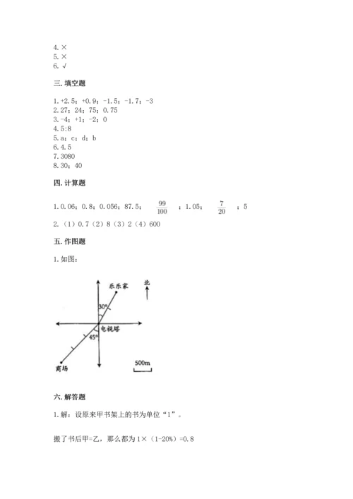 小学数学试卷六年级下册期末测试卷及答案【精品】.docx