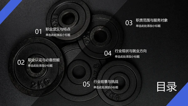 蓝黑色简约风运动康复师职业简介