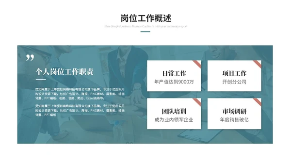 几何简约工作总结工作汇报述职报告ppt模板