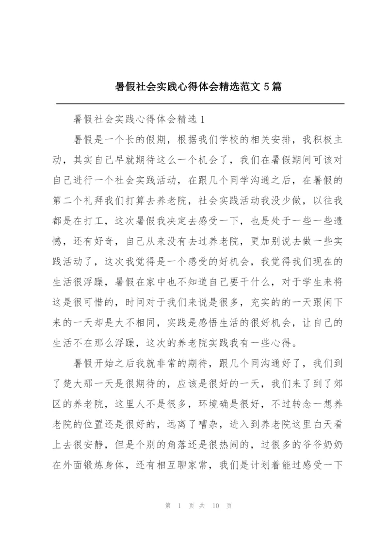 暑假社会实践心得体会精选范文5篇.docx