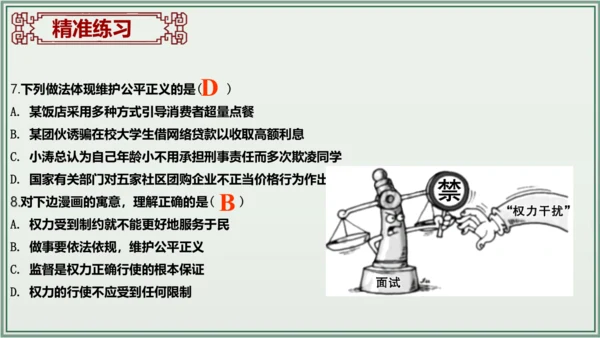 《讲·记·练高效复习》 第四单元 崇尚法治精神 八年级道德与法治下册 课件(共25张PPT)