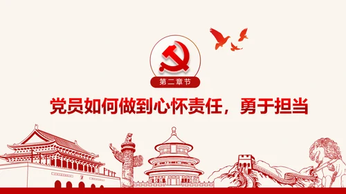 心怀责任勇于担当做合格党员微党课PPT