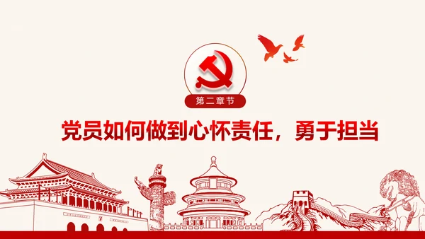 心怀责任勇于担当做合格党员微党课PPT