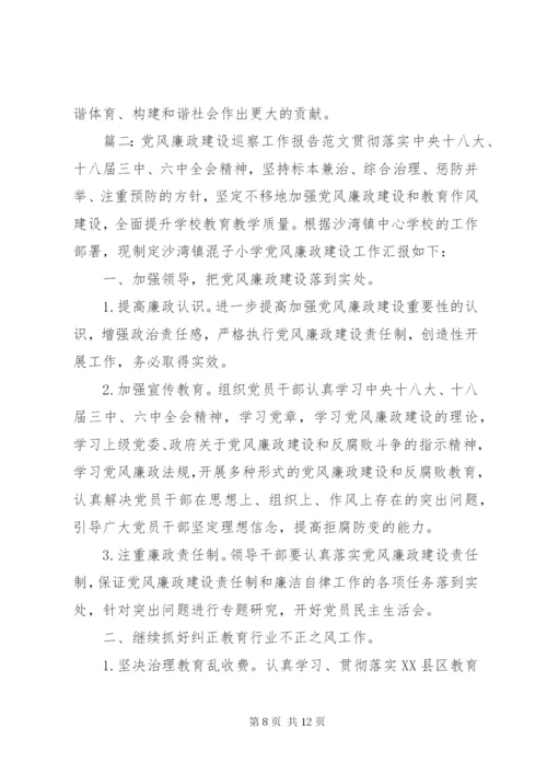 某年党风廉政建设巡察工作报告范文.docx