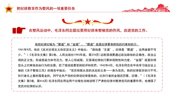 延安整风运动中党的纪律教育PPT党史学习教育党课课件
