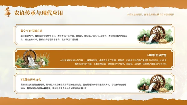 橙色小满节气农谚里的智慧传承PPT模板