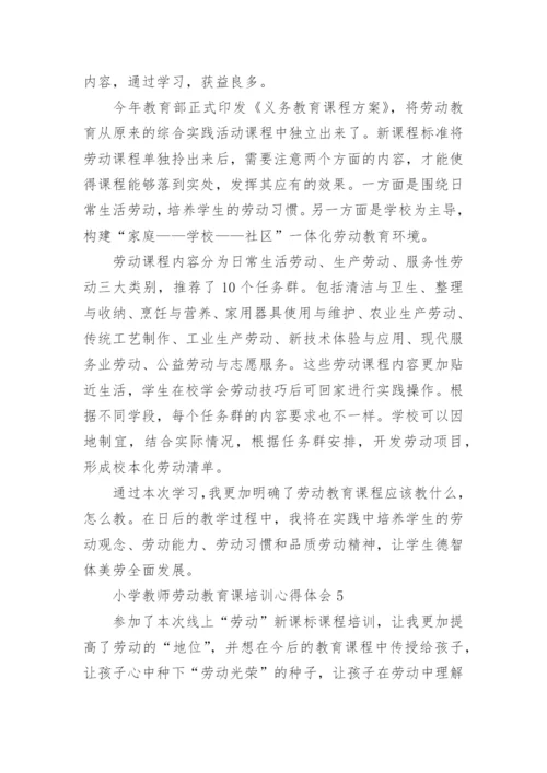 小学教师劳动教育课培训心得体会.docx