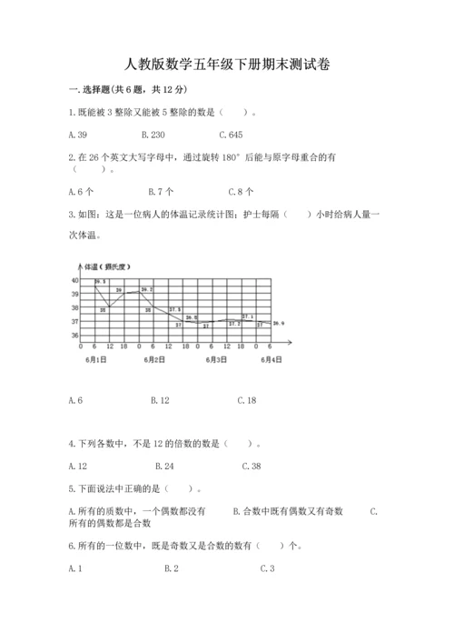 人教版数学五年级下册期末测试卷附答案（综合题）.docx