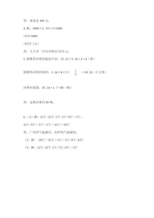 北京版六年级下册数学期末测试卷审定版.docx