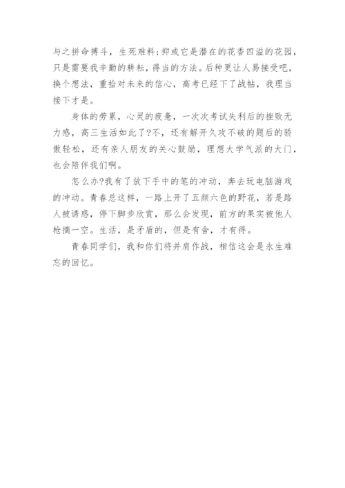 高三青春的议论文.docx