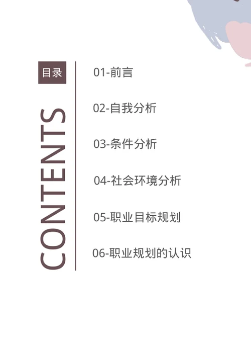 简约大学生职业规划书模板