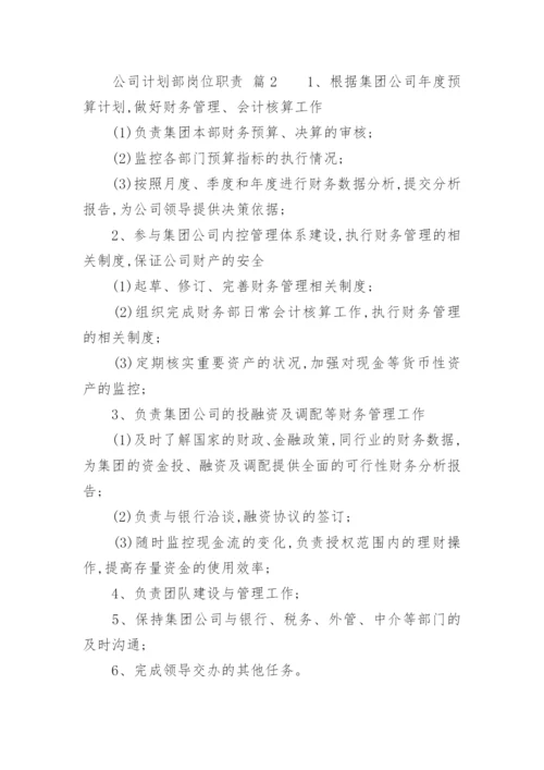 公司计划部岗位职责.docx