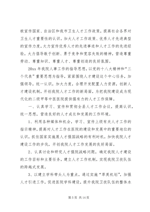 有关卫生局年度人才工作计划.docx