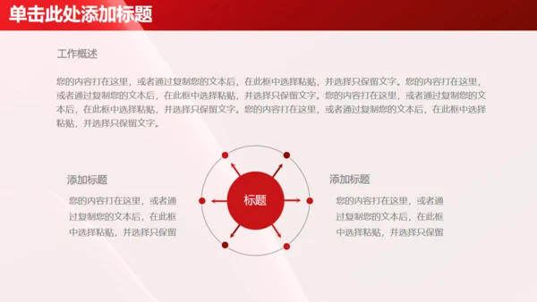 红色简约大气商务工作总结汇报通用PPT模板
