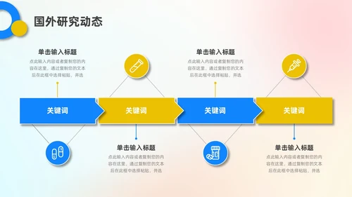 蓝色黄色弥散3D风立体论文开题报告ppt模板