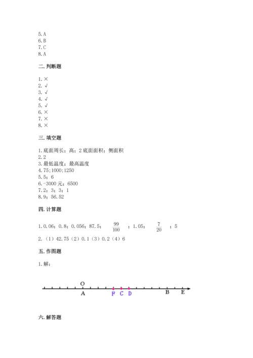 小学六年级下册数学期末卷及完整答案（精品）.docx